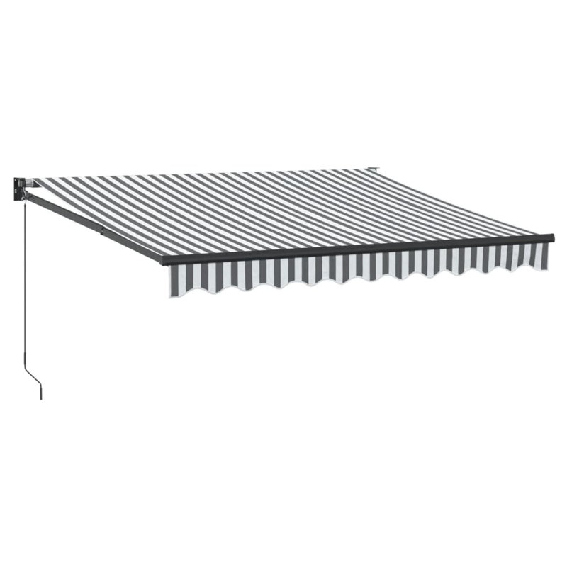 Retractable Awning Anthracite Fabric&Aluminium, Anthracite/Black, 300cm W x 250cm D