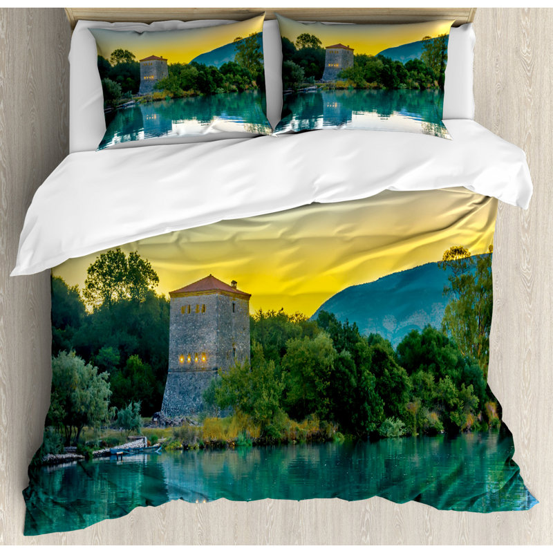 Ensemble de housse de couette Asian, Housse de couette pour grand lit + 2 taies décora