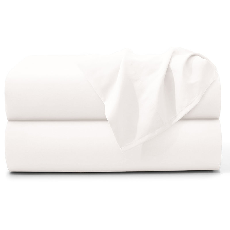 100% Brushed Cotton Flat Sheet  Soft, Breathable Bedding for Bedroom, Cream, Double (4'6)