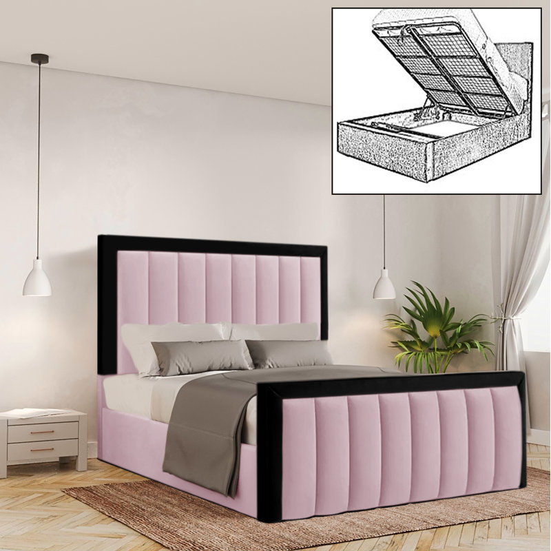 Betson Upholstered Ottoman Storage Bed, Single (3'), White