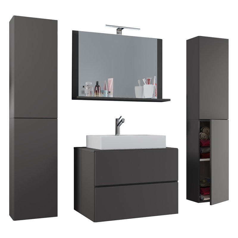 Analisha Bathroom Furniture Suite, Black
