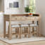 Ensemble de table de bar 4 pièces avec 3 tabourets rembourrés-105757983-105757985
