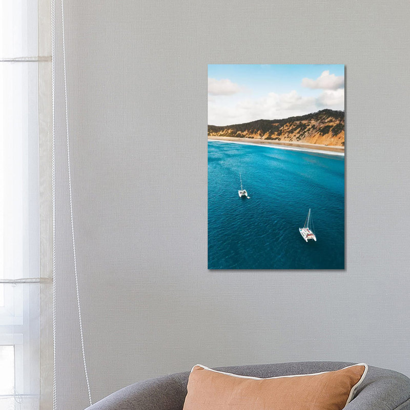 Coloured Sands Beach Boats 1 Piece Wrapped Canvas Wall Art, 66.04cm H x 45.72cm W