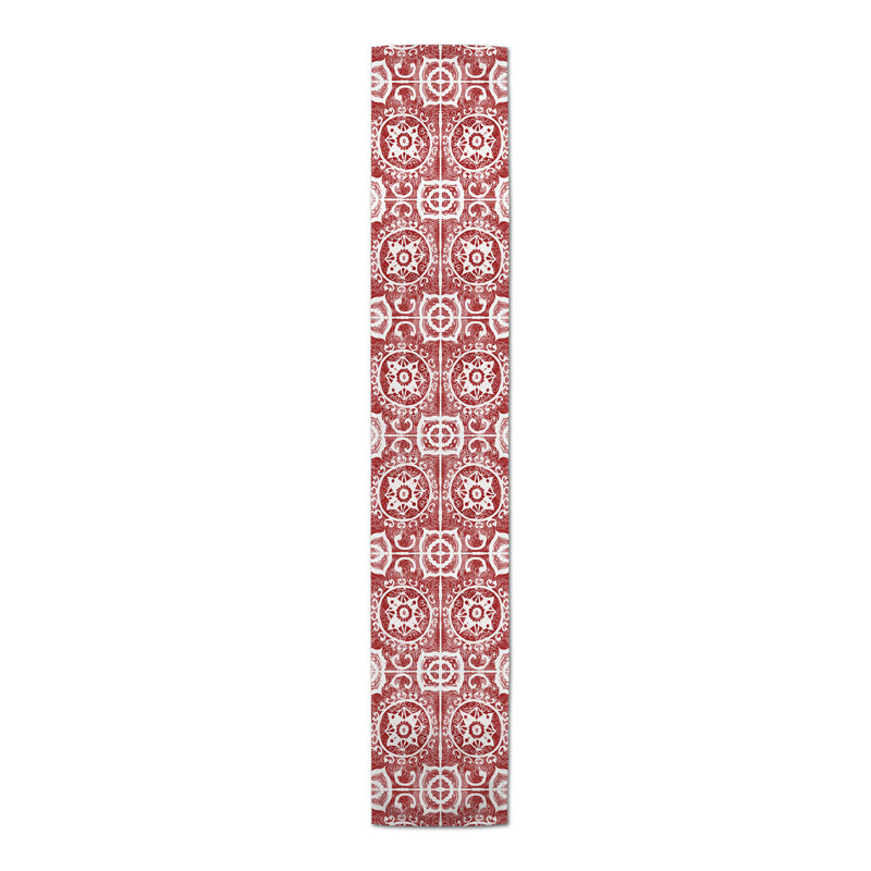 Chemin de table géométrique McKenna, L 72 po x l 16 po, Rouge