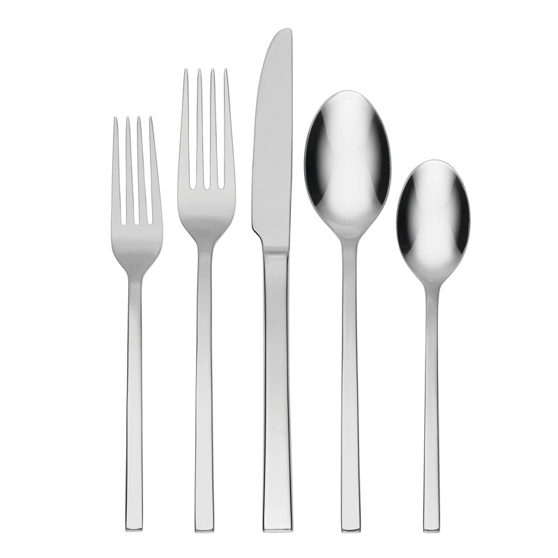 Oneida Allay Midnight 20-Piece Everyday Flatware Set, Silver