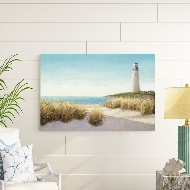 Phare au bord de la mer, H 32 po x l 48 po x P 1,25 po, Non, Unframed