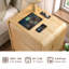 Commode 3 tiroirs, commode en bois naturel avec panneau cannelé et rails silencieux-567542218