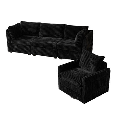 Ensemble de canapé modulaire 4 pièces avec fauteuil pivotant 4 pièces