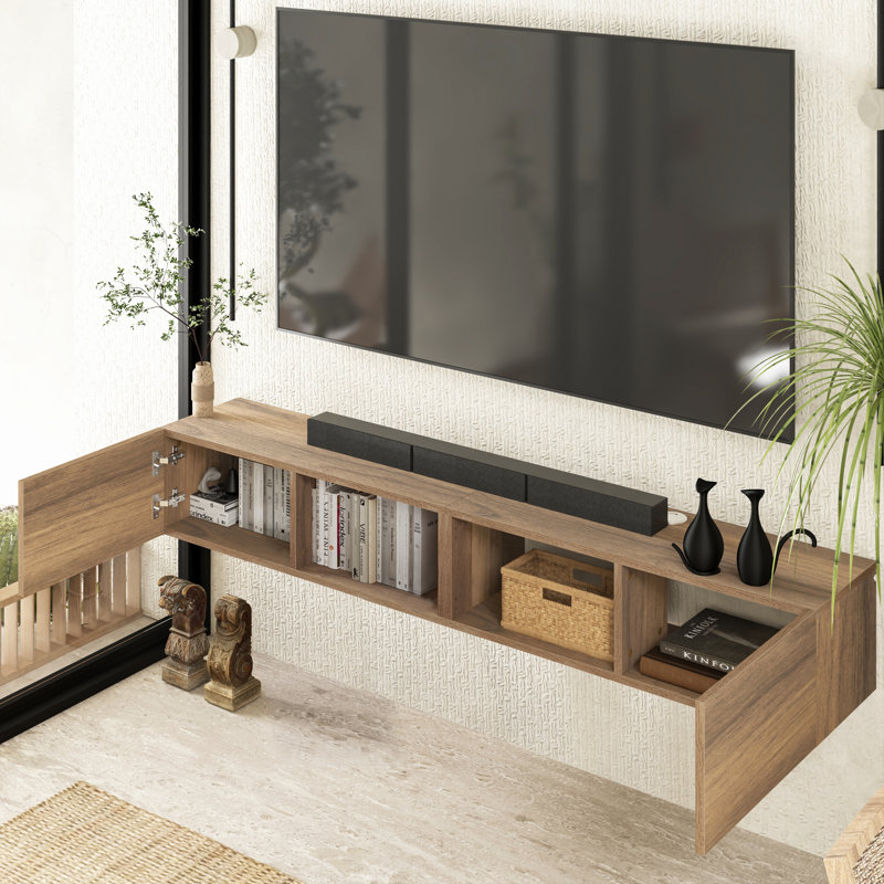 Multi Design Floating Tv Stand, Brown