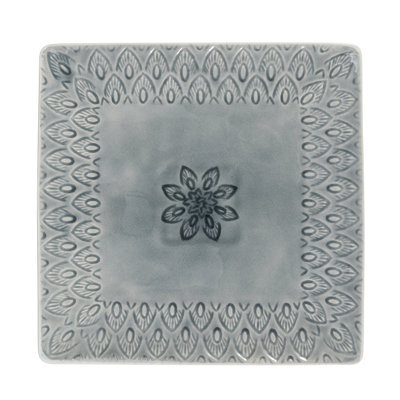 Peacock 11.5 Inch Square Serving Platter