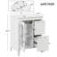 Meuble-lavabo 24 po avec lavabo, meuble-lavabo avec deux tiroirs et porte, tablette réglable, bois massif et panneau de fibres à densité moyenne