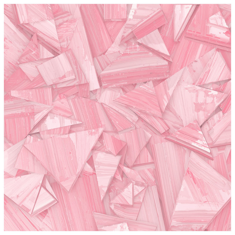 Tapis de bain rose à triangles géométriques, L 34 po x L 21 po