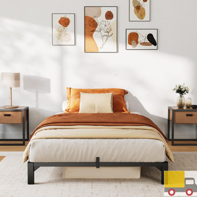 Metal Bed Frame, Heavy Duty Platform with 800 lbs Support, No Box Spring Needed, Easy Tool-Free Assembly, Noise-Free Design