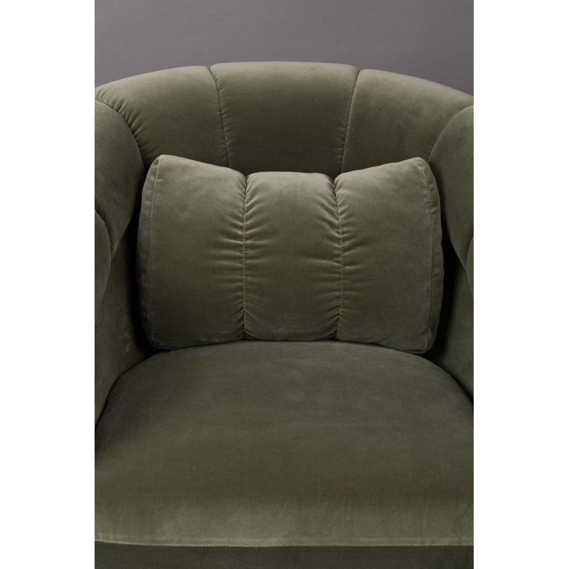 Member Swivel Lounge Chair, Green Cotton Blend