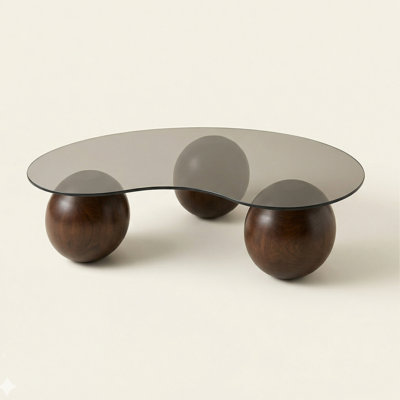 Elara 47" Kidney Glass Coffee Table