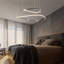 Perspections Modern LED Pendant Lamp Dining Table 35W Led 2-Ring Led 3000K Warm White Hanging Lamp In Chrome Made Of Iron Us Aluminium Living Room Ceiling Light Bedroom Height Adjustable Hanging Lamp Chandelier [Energy Class A++]