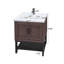 Meuble-lavabo 24 po avec lavabo en céramique blanc et robinet d'eau chaude et froide, armoire de salle de bain autoportante avec 2 portes de rangement et tablette ouverte en fer pour la salle de bain