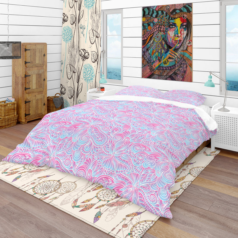 Ensemble de housse de couette bohème et éclectique, Housse de couette très grand + 2 taies décoratives