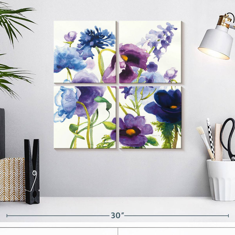 Harnek - jardin mixte bleu et mauve I, H 18 po x l 18 po