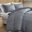 Ensemble de literie pour très grand lit 3 pièces durable, rayures en polyester, style chambre à coucher moderne