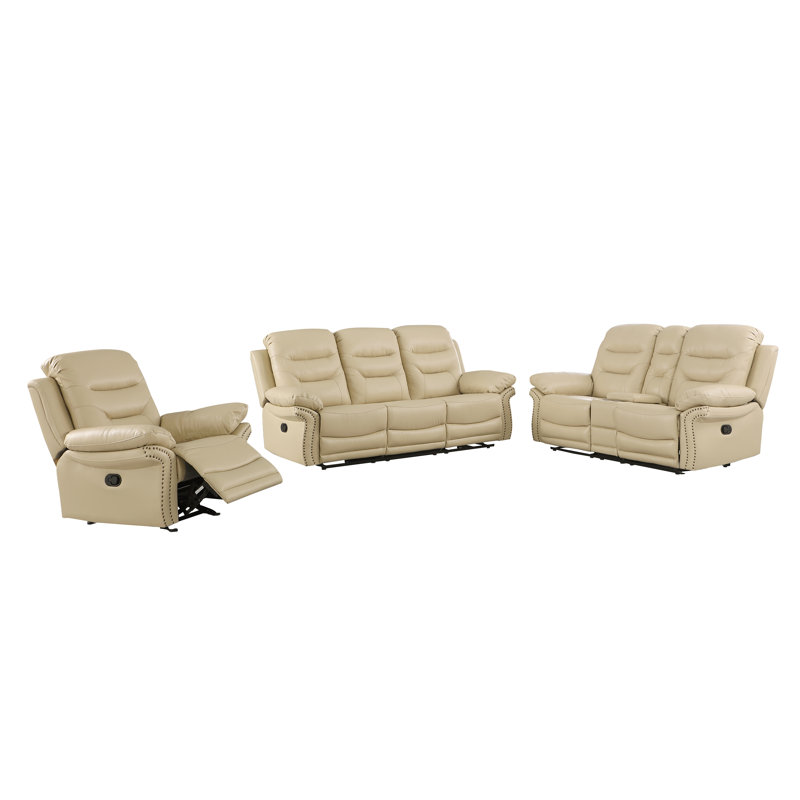 Ensemble de salon inclinable 3 pièces Ullery, Beige