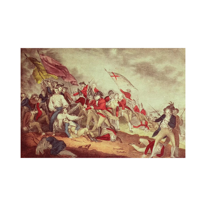 Battle At Bunker's Hill by Currier & Ives - Gallery-Wrapped Canvas Giclée on Canvas, Canvas, 20.32 cm H x 30.48 cm W