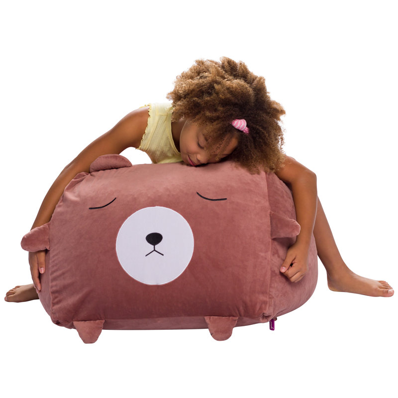 Petit fauteuil à billes Cozy Animal, H 19 po x l 24 po x P 24 po, Mélange de polyester ours brun