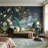 Peacock Wallpaper Cranes Waterfall Wall Mural-991382278-991382272