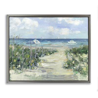 Cadre flottant Seaside Path To Striped