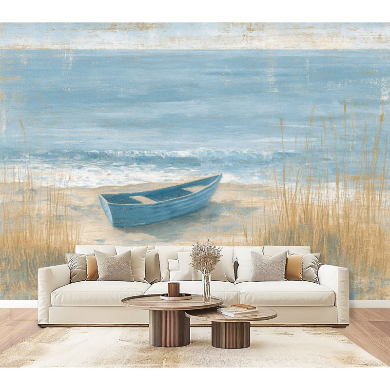 Papier peint adhésif rustique Calm, L 96 po x l 69 po