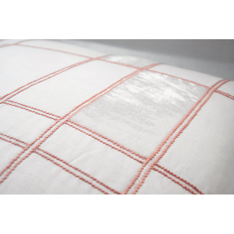 Rad Appliqued Linen Throw Pillow, Apricot, 22"H x 22"W, Square