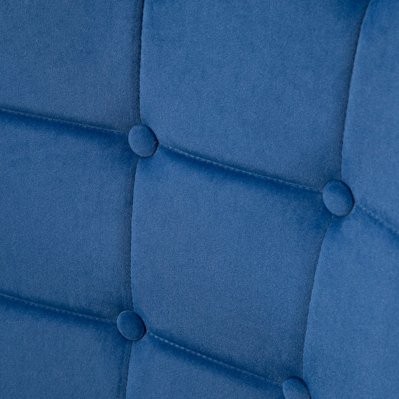Fogleman 71Cm Wide Tufted Velvet Armchair and Ottoman, Dark Blue