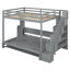 Lit escamotable double sur double avec lève-personne hydraulique et conception de bureau