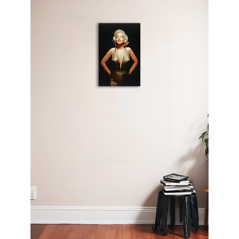Achetez Art for Less sous licence officielle Marilyn Monroe, robe dorée sur toile tendue, H 24 po x l 16 po x P 1,5 po