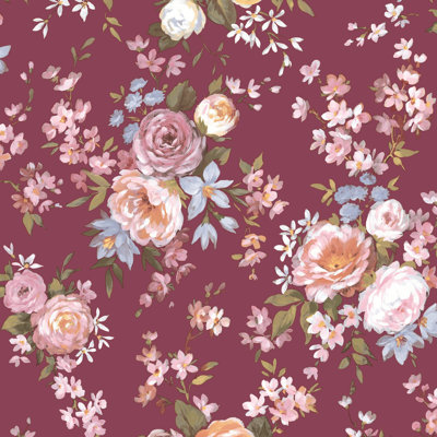 Blooming Garden Collection Victoria Rose Garden Wallpaper Roll