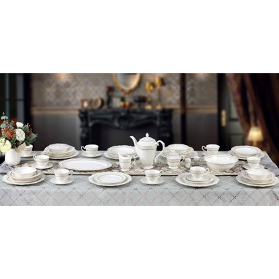 Service de table 57 pièces, service pour 8 Lorren Home Trends Charlotte