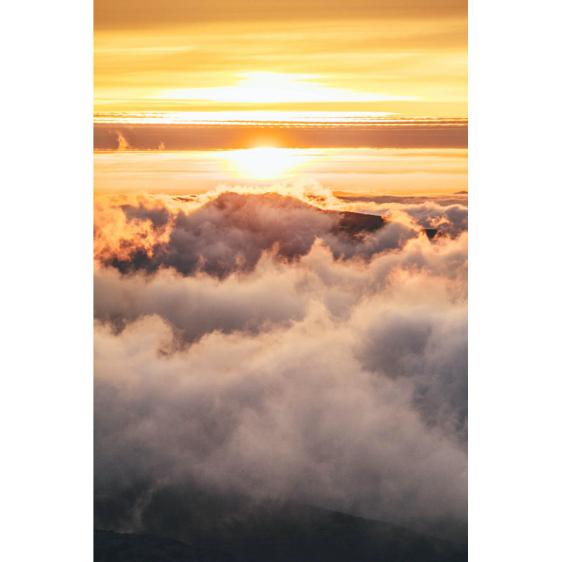 Soleil au-dessus des nuages, jaune, H 36 po x l 24 po x P 1,5 po