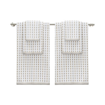Devon Zt White Grey Linen Towel Set