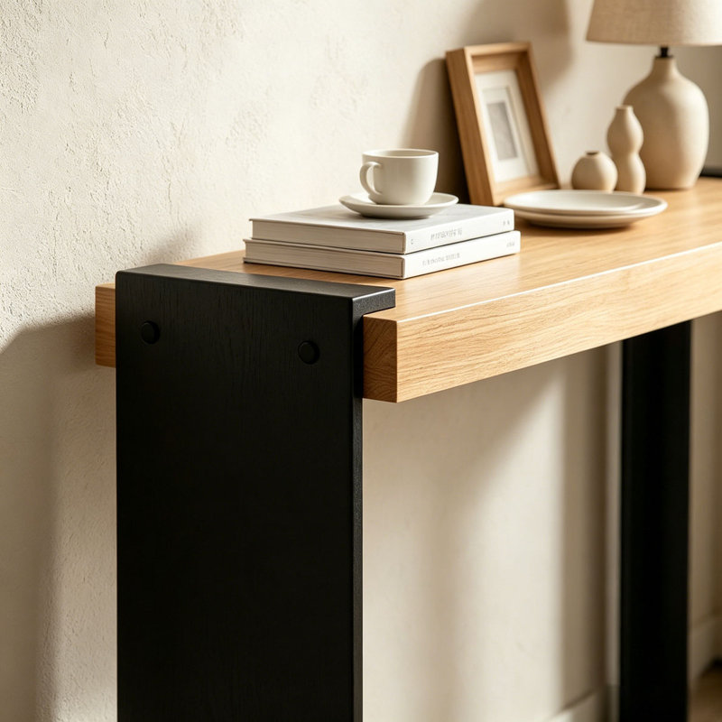 60"Console Table with Engineered Wood Top