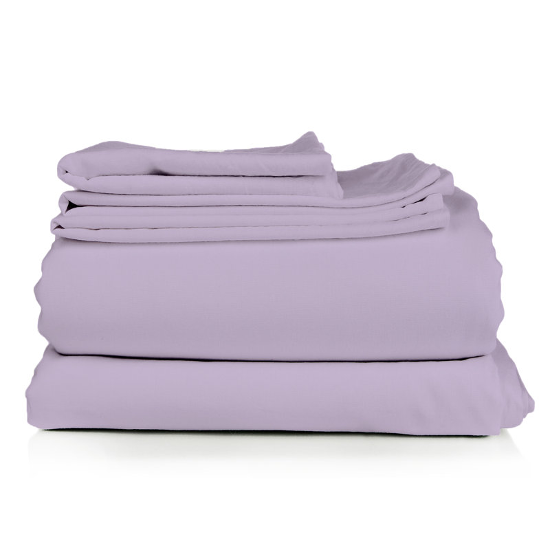 Ensemble de draps en micro-fibre, Ensemble de drap pour lit très grand avec drap-ho, Lilas