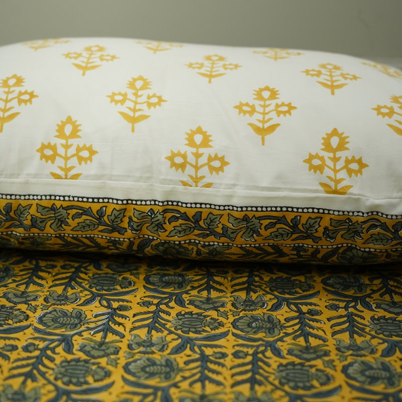 Fabdivine Pure Cotton Bedsheet Set – Handmade Bedsheet with Matching Pillow Covers – Premium Bedding, Jaipuri Jaal,