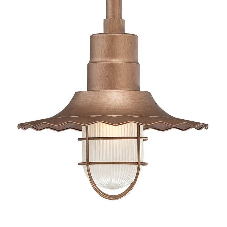 Luminaire suspendu conique à 1 lumière Fitzhugh, H 11,25 po x l 18 po, Cuivre