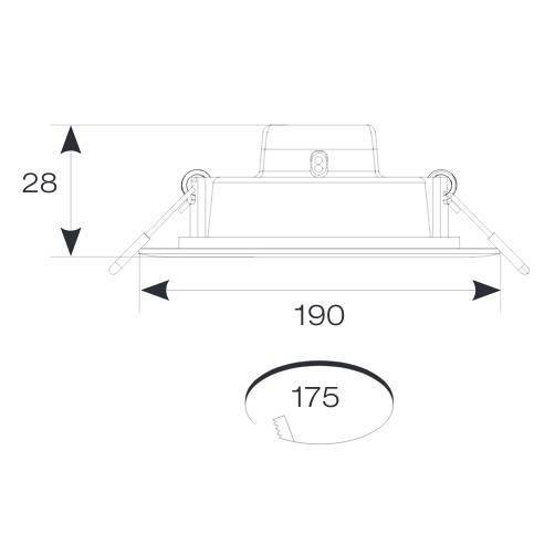 Indoor Downlight (White) 2200lm Cool White LED Integrated Spotlight with IP20 Rating - 4L1/2109