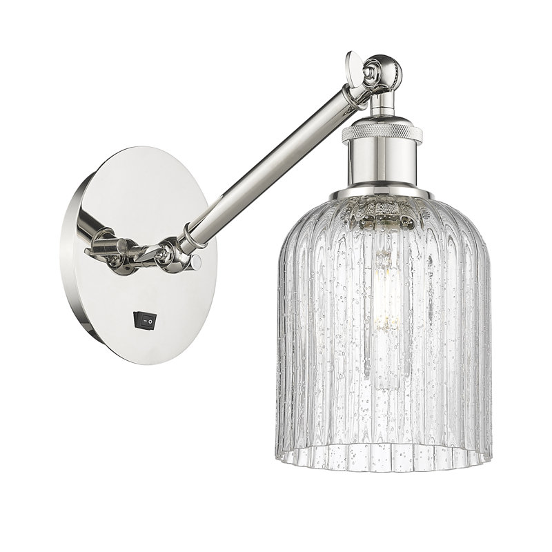 Fiennes Armed Sconce, Polished Nickel, Seedy