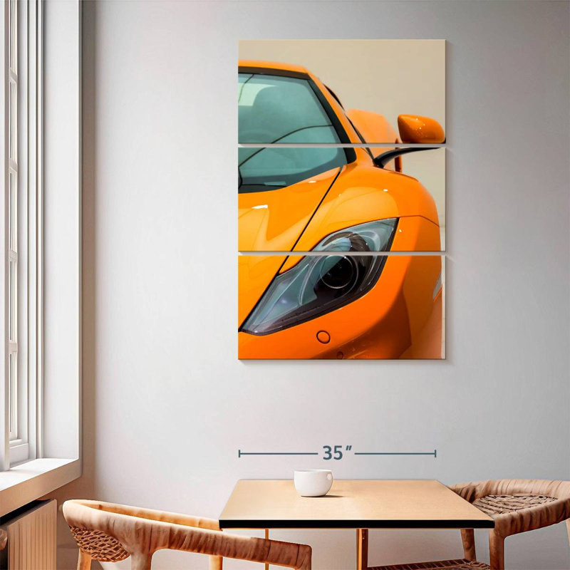Mehar Orange McLaren 12C Sports Car, 65" H x 42" W