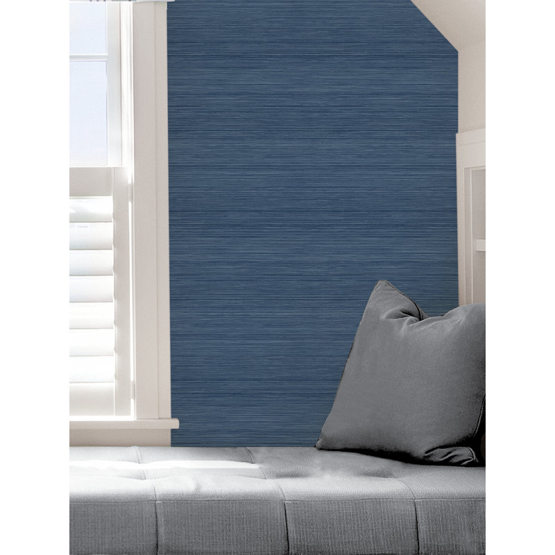 Rouleau de papier peint adhésif à texture croisée L 18 pi x l 20,5 po Ruthie, Bleu