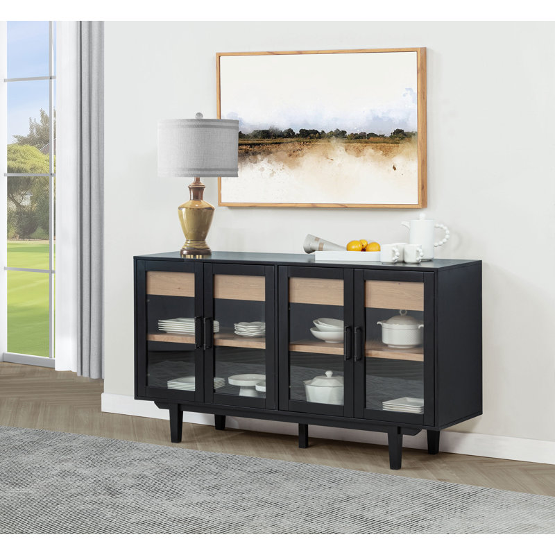 Buffet 4 portes Middleton, Noir