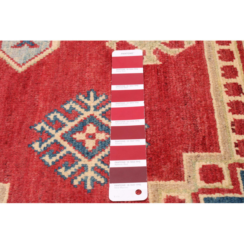 Tapis unique en laine noué à la main 8 pi 1 po x 9 pi 1 po nouvel âge Bagatella - rouge / bleu / beige