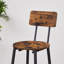 Ensemble de tabourets de bar ronds avec tablettes, tabouret avec dossier brun rustique