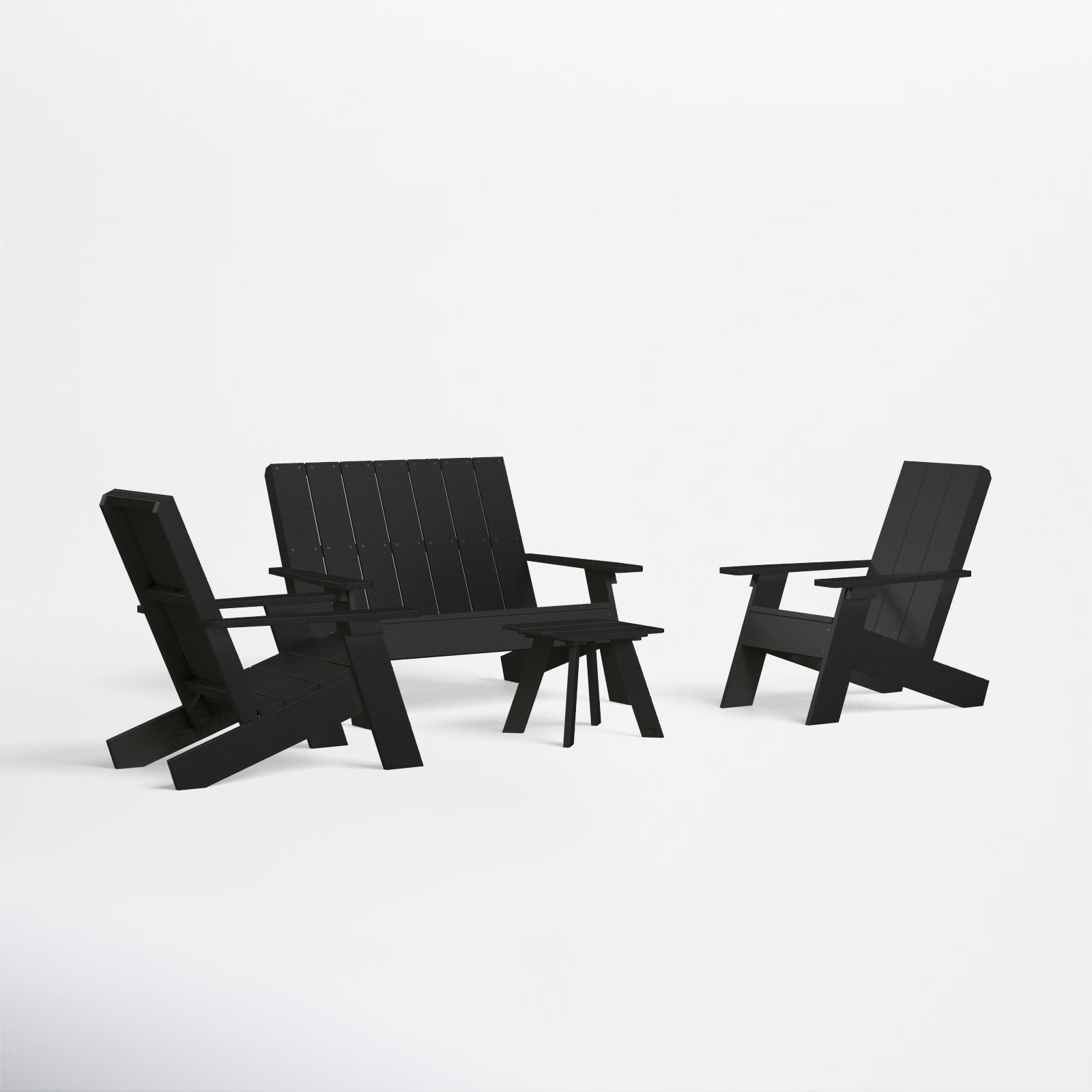 Byrnes 4 - Person Patio Conversation Set, Black